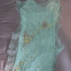 Angelo Mozzillo Beaded teal dress